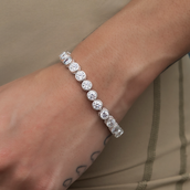 Bezel Tennis Bracelet in White Gold- 5mm
