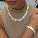 Diamond Spine Necklace + Bracelet Bundle in Yellow Gold