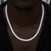 Diamond Pave Snake Link Chain in White Gold-6mm