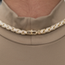Diamond Pave Snake Link Necklace in Yellow Gold-6mm