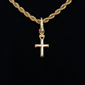 Simple Cross Clip On Pendant in Yellow Gold