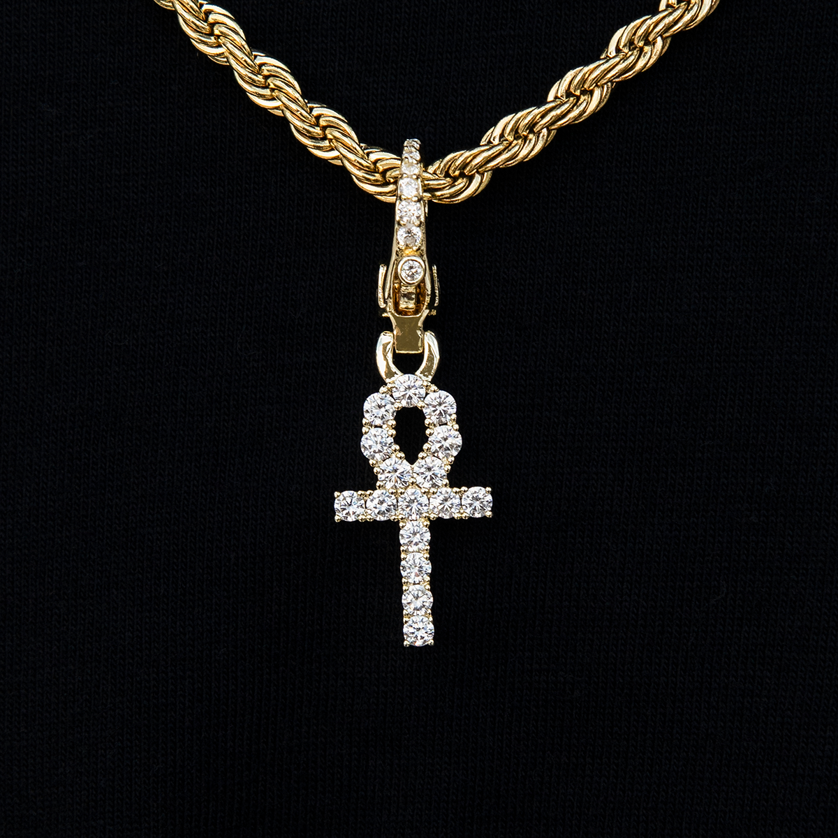 Micro Ankh Cross Clip On Pendant in Yellow Gold – The GLD Shop