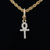 Colgante con clip de Micro Cruz Ankh en oro amarillo