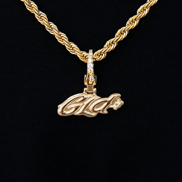 GLD Logo Clip On Pendant in Yellow Gold