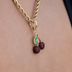 Cherry Clip On Charm Pendant in Yellow Gold