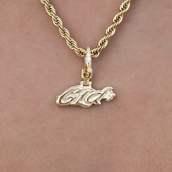 GLD Logo Clip On Charm Pendant in Yellow Gold