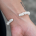Diamond Rope Cuff Bracelet in White Gold- 6mm