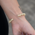 Diamond Rope Cuff Bracelet in Yellow Gold- 6mm