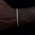 Pulsera de cuerda de oro rosa - 4 mm
