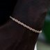 Pulsera de cuerda de oro rosa - 4 mm