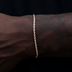 Pulsera de cuerda en oro rosa - 2 mm