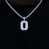 Pave Number Pendants in White Gold