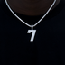 Pave Number Pendants in White Gold