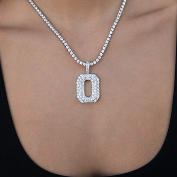 Pave Number Pendants in White Gold
