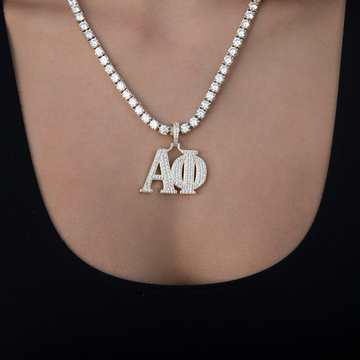 Alpha Phi Sorority Pendant in Yellow Gold