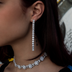 Round Cut Stone Drop Earrings