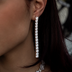 Round Cut Stone Drop Earrings