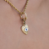 Colgante de amuleto con clip de moneda del Ojo Turco en Oro Amarillo