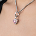 Micro Iced Pink Heart Clip On Charm Pendant in White Gold