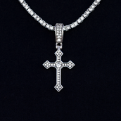 Iced Clustered Celtic Cross Pendant