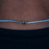 Blue Topaz Diamond Micro Tennis Chain in White Gold