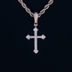 Iced Celtic Cross Pendant in Rose Gold