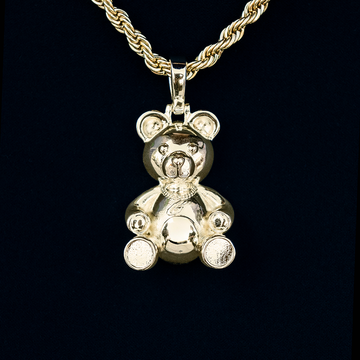Cuban Cub Bear Pendant in Yellow Gold