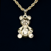 Cuban Cub Bear Pendant in Yellow Gold