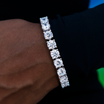 Pulsera de tenis con diamantes en oro blanco - 7 mm