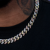 Cadena cubana de eslabones de diamante en oro amarillo/rosa/blanco - 12 mm