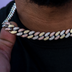 Cadena cubana de eslabones de diamante en oro amarillo/rosa/blanco - 12 mm
