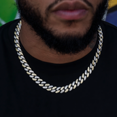 GLD Diamond Cuban Link Chain in White/Yellow Gold- 12mm