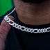 Cadena Fígaro de Diamantes en Oro Blanco - 10mm