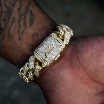 Pulsera Diamond Cuban Link en Oro Amarillo - 19 mm