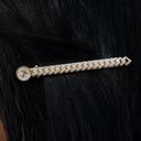 Pasador de barra cubano de diamantes en oro amarillo - 6 mm