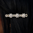 Barrette Flor de Diamantes en Oro Amarillo - 7mm