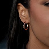 Tube Hoop Earrings in Rose Gold