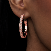 Eternity Heart Hoop Earrings - Rose Gold