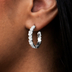 Pendientes de aro Eternity Heart - Oro blanco