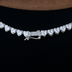 Cadena de tenis con diamantes en forma de corazón de oro blanco de 6 mm