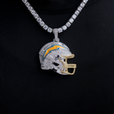 Colgante del casco del equipo de Los Angeles Chargers 2025 - Oro blanco