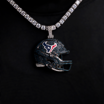 2025 Houston Texans Team Helmet Pendant - White Gold