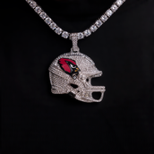 2025 Arizona Cardinals Team Helmet Pendant - White Gold