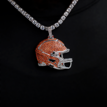 2025 Cleveland Browns Team Helmet Pendant - White Gold