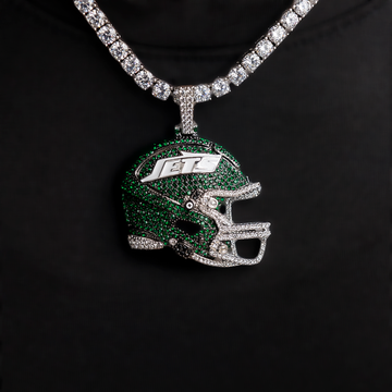 2025 New York Jets Team Helmet Pendant - White Gold