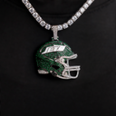 Colgante Casco de los New York Jets 2025 - Oro Blanco
