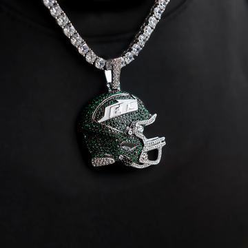 Colgante Casco de los New York Jets 2025 - Oro Blanco