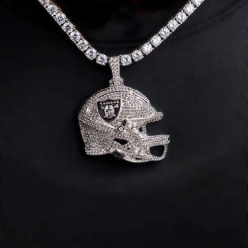 2025 Las Vegas Raiders Team Helmet Pendant - White Gold