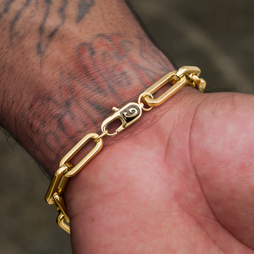 Pulsera de Sujetapapeles en Oro Amarillo - 8mm