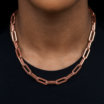 Paper Clip Necklace in Rose Gold- 8mm